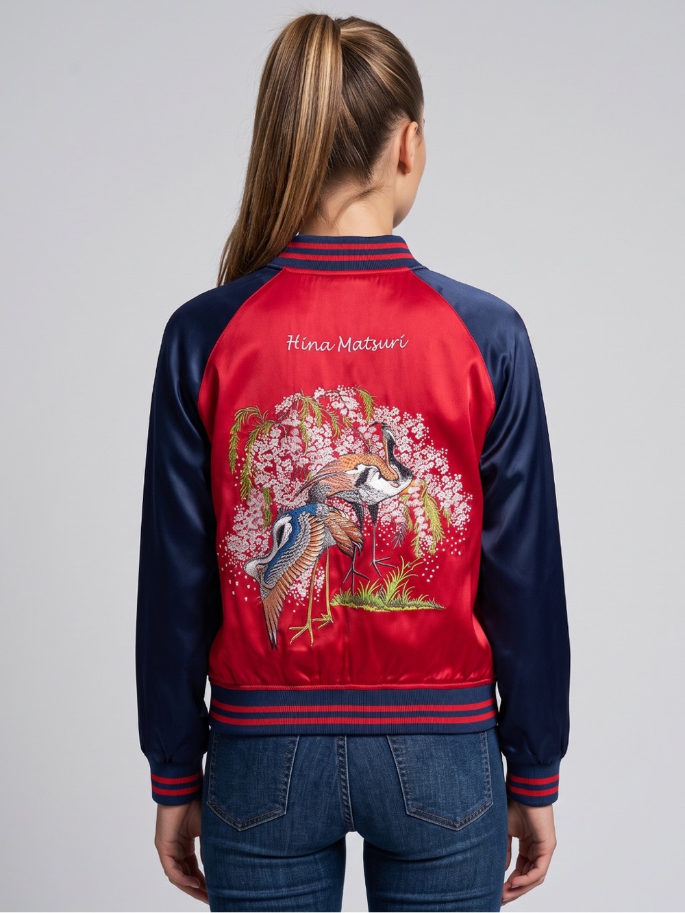 🌻LIKE NEW Zara Hina Matsuri Ltd. Edition Reversible Crane Bomber Jacket Size S